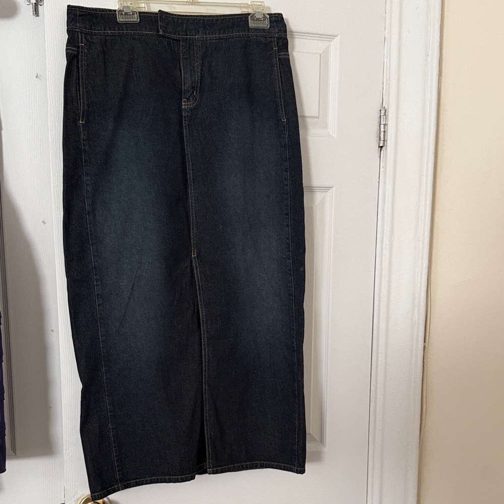 New York & Company Indigo Midi Skirt